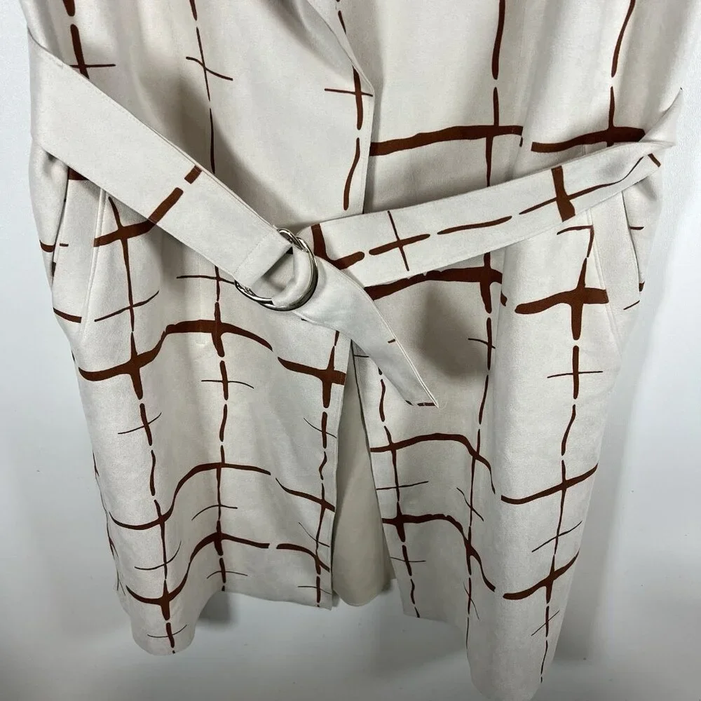 Bellivera Faux Suede Sleeveless Jacket With Belt NWT‎ Womens Size XS